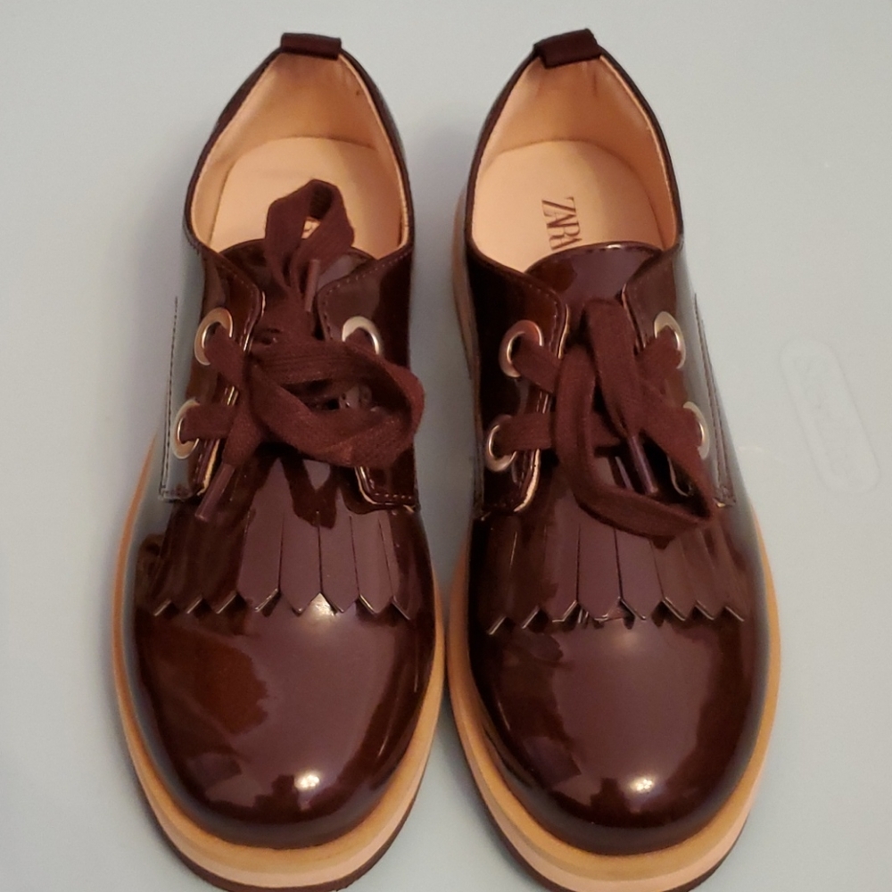 NEW ZARA Burgundy Patent Excellent Condition!!